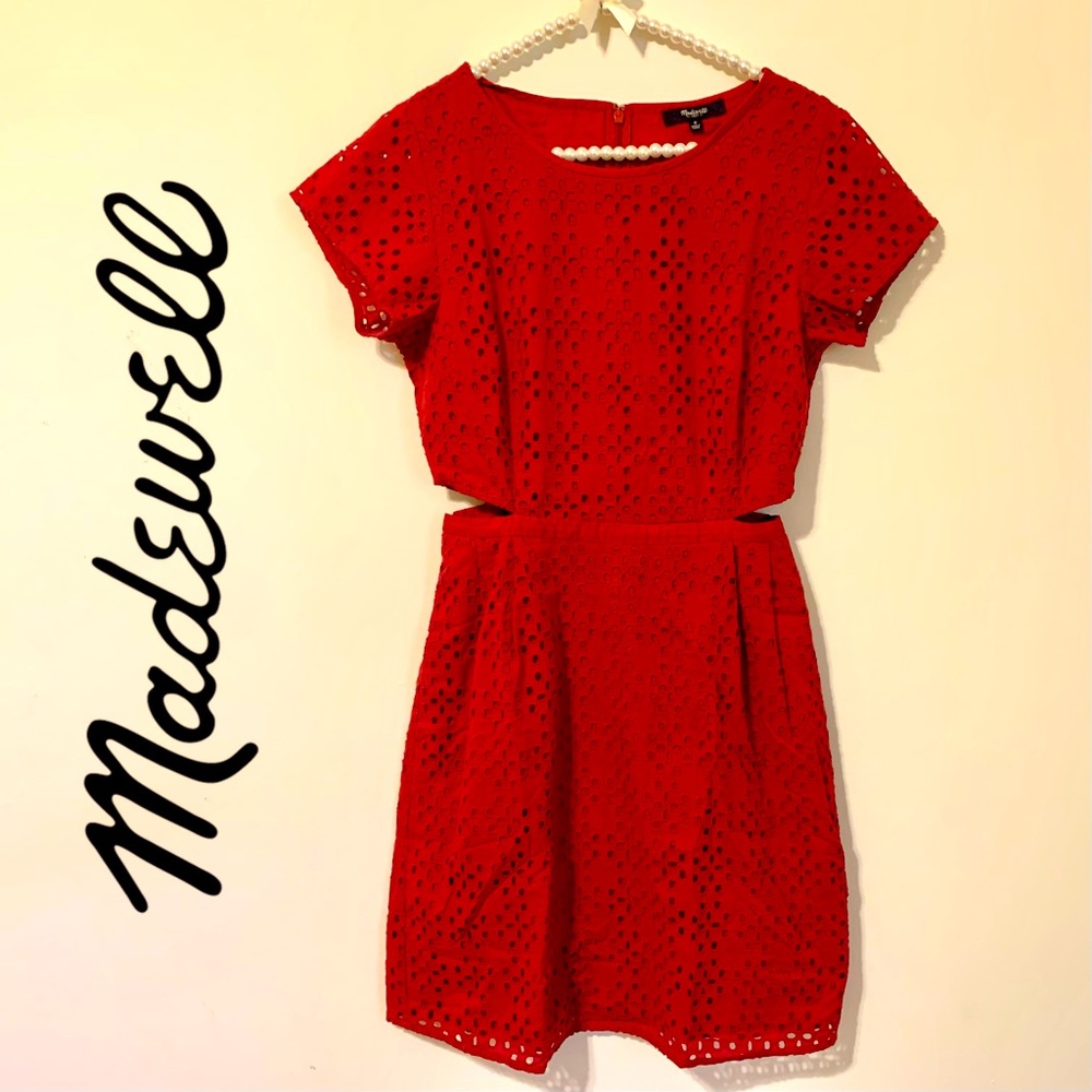 Madewell Cut-out Dress, Red, Size 0